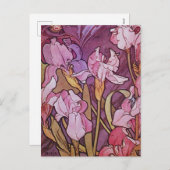 Lila Iris Feiertagspostkarte (Vorne/Hinten)