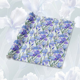 Lila Iris Floral 25. Hochzeitstag Geschenkpapier
