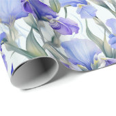 Lila Iris Floral 25. Hochzeitstag Geschenkpapier (Rolleneckpunkt)