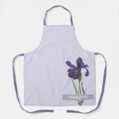Lila Iris Floral Individuelle Name Schürze (Vorderseite)
