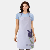 Lila Iris Floral Individuelle Name Schürze (Getragen)
