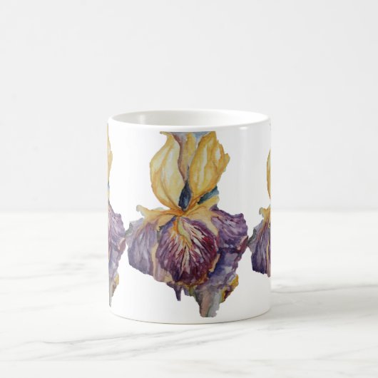 Lila Iris floral Kaffeetasse (Mittel)
