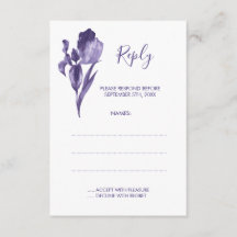 Lila Iris Floral Wedding Repair Cards