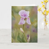 Lila Iris Flower Garden Art Note Card Karte (Gelbe Blume)