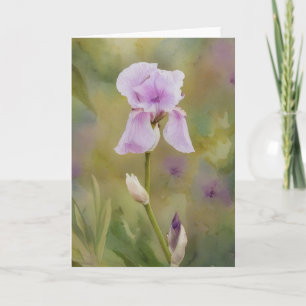 Lila Iris Flower Garden Art Note Card Karte