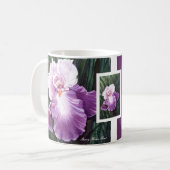 Lila Iris-Freundschafts-Tasse Kaffeetasse (Vorderseite Links)