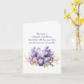 Lila Iris für Beileid Danke von der Familie Karte (Gelbe Blume)