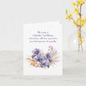 Lila Iris für Beileid Danke von der Familie Karte (Gelbe Blume)