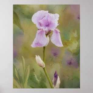 Lila Iris Garden Art Blume Blumenkronen Poster