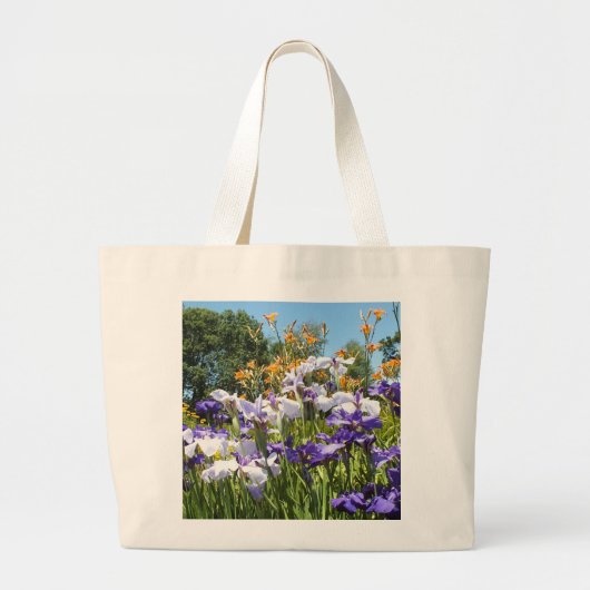 Lila Iris Garden Bag Jumbo Stoffbeutel (Vorne)