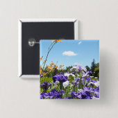 Lila Iris Garden Button (Vorne & Hinten)
