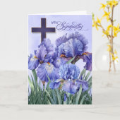 Lila Iris Garden Christliches Beileid Karte (Gelbe Blume)