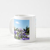 Lila Iris Garden Kaffeetasse (Vorderseite Links)