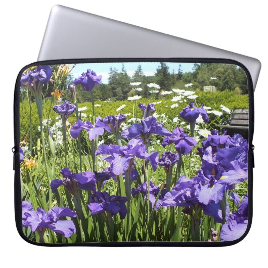 Lila Iris Garden Laptop-Sieb Laptopschutzhülle (Vorderseite)