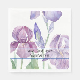 Lila Iris Garden Paper Napkin Serviette