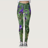 Lila Iris Garden Print-All-Over-Leggings Leggings (Vorderseite)
