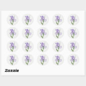 Lila Iris-Garten-Blumen-Blumenkunst Runder Aufkleber (Blatt)