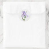 Lila Iris-Garten-Blumen-Blumenkunst Runder Aufkleber (Tasche)