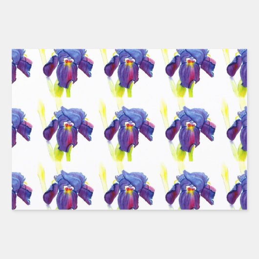 Lila Iris Gift Wrap Geschenkpapier Set (Vorderseite 2)