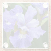 Lila Iris Glasuntersetzer (Rückseite)