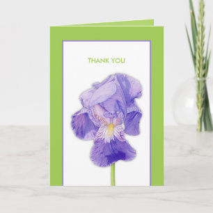 Lila Iris green Danke-Karte Dankeskarte