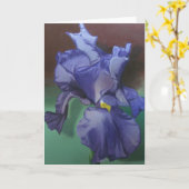 Lila Iris-Grußkarte Karte (Gelbe Blume)