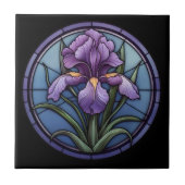 Lila Iris-Hartglas Fliese (Vorderseite)