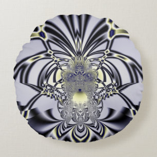 Lila Iris Heilige Geometrie Fraktal-Kunst Rundes Kissen