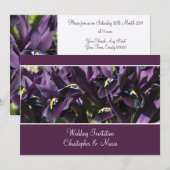 lila Iris Hochzeitseinladung Einladung (Vorne/Hinten)