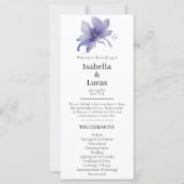 Lila Iris-Hochzeitsprogramm (Vorderseite)