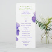 Lila Iris-Hochzeitsprogramm Programm (Stehend Vorderseite)