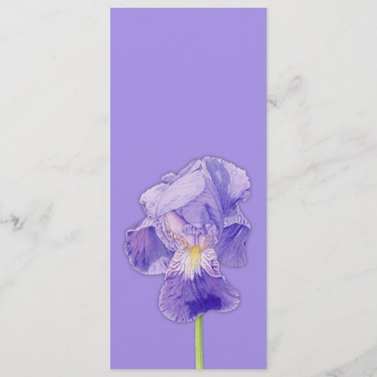 Lila Iris-Hochzeitsprogramm Programm (Rückseite)