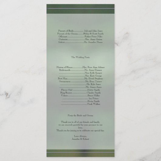 Lila Iris-Hochzeitsprogramm Programm (Rückseite)