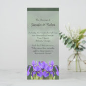 Lila Iris-Hochzeitsprogramm Programm (Stehend Vorderseite)