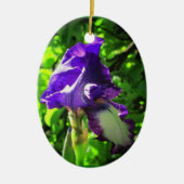 Lila Iris im Sommer Keramikornament (Vorne)