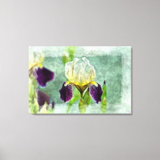 Lila Iris Impressionistin Blumenmalerei Art Leinwanddruck (Vorderseite)