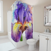 Lila Iris in Wasserfarbe Duschvorhang (Beispiel)