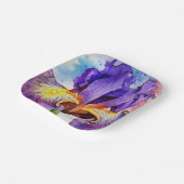 Lila Iris in Wasserfarbe Pappteller (Gewinkelt)