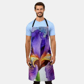 Lila Iris in Wasserfarbe Schürze (Getragen)