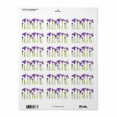 Lila Iris - Iris-Blume - angepasste Vorlage Adressaufkleber (Vorne)