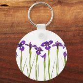 Lila Iris - Iris-Blume - angepasste Vorlage Schlüsselanhänger (Vorderseite)