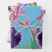 Lila Iris Iris Blume Aquarellmalerei Geschenkpapier Set (Beispiel)