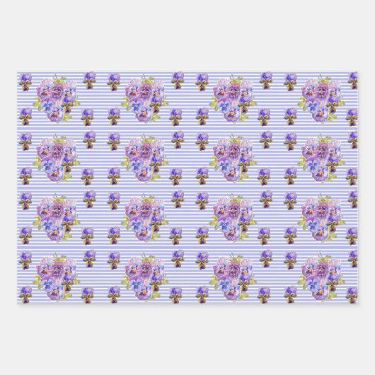 Lila Iris Iris Blume Aquarellmalerei Geschenkpapier Set (Vorderseite 2)