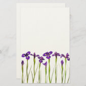 Lila Iris - Iris-Blume kundengebundene Schablone Briefpapier (Vorne/Hinten)