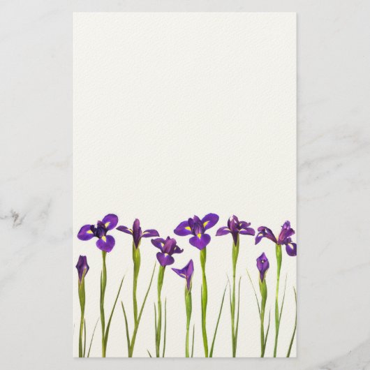 Lila Iris - Iris-Blume kundengebundene Schablone Briefpapier (Vorderseite)