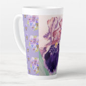 Lila Iris-Iris-Blüte Latte-Tasse Milchtasse (Linke Ecke)