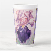 Lila Iris-Iris-Blüte Latte-Tasse Milchtasse (Vorderseite)
