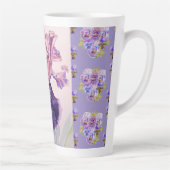 Lila Iris-Iris-Blüte Latte-Tasse Milchtasse (Rechts)