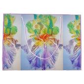 Lila Iris Irises Blumenbeutel Große Geschenktüte (Rückseite)