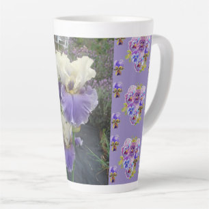 Lila Iris Irises Blumengarten Latte Tasse
